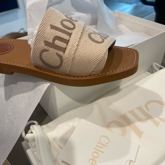 Brand new Chloe woody sandal in blush (cream) size 38 - Picture 3 of 4